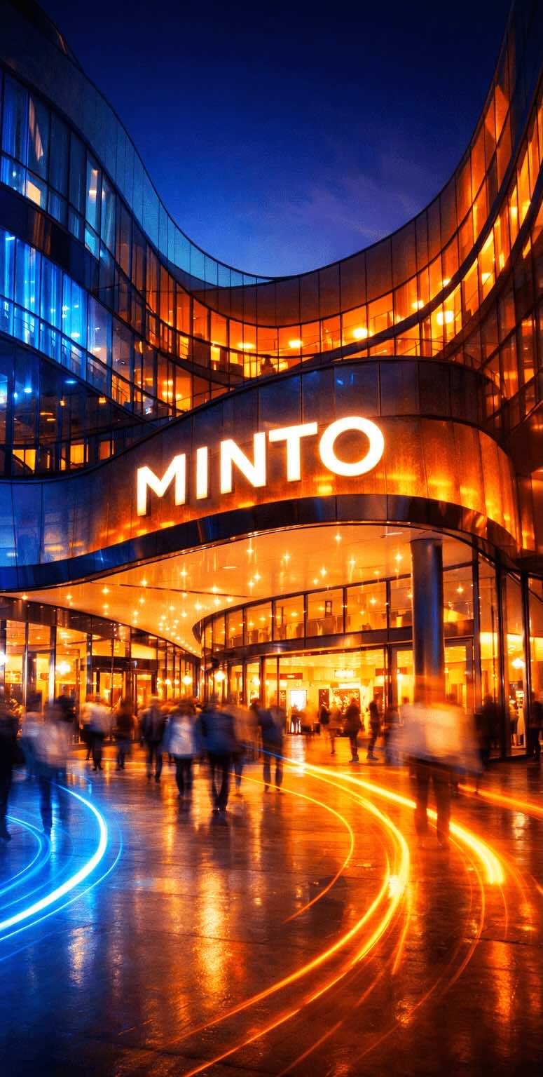 LED Fassadenbeleuchtung am Einkaufszentrum Minto in Mönchengladbach
